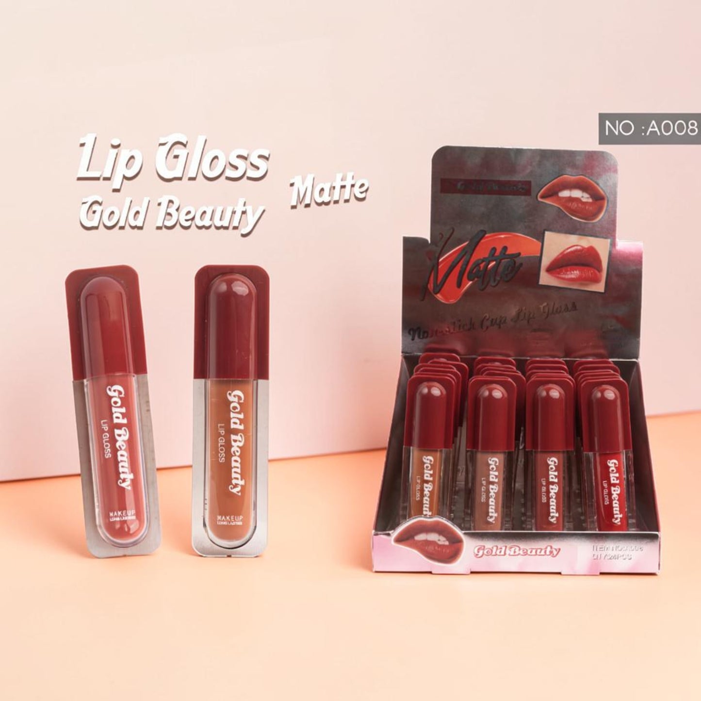 Gold Beauty Matte Lipstick 8 Colors - A008 - A008