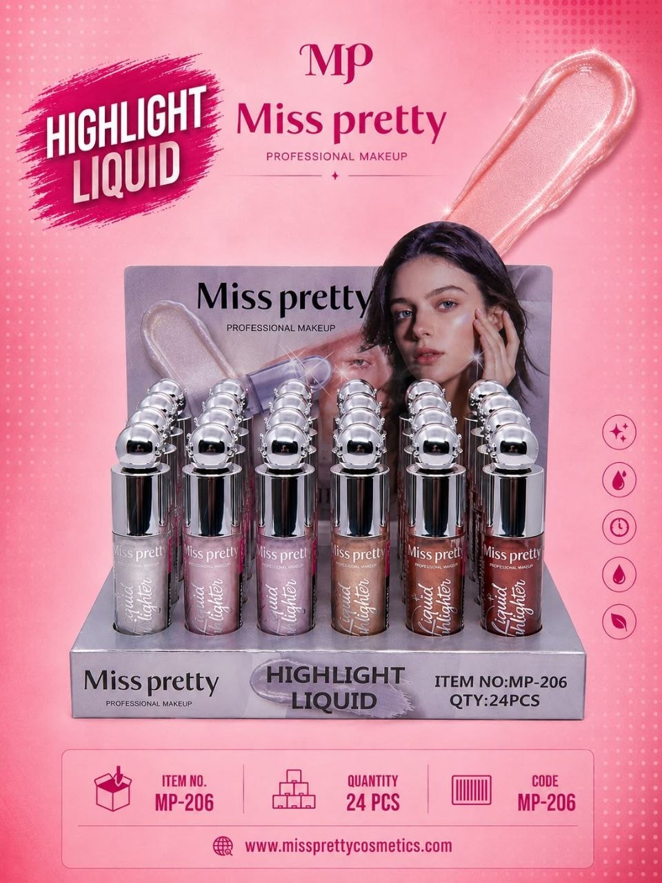Miss Pretty Liquid Highlighter Display - MP-206