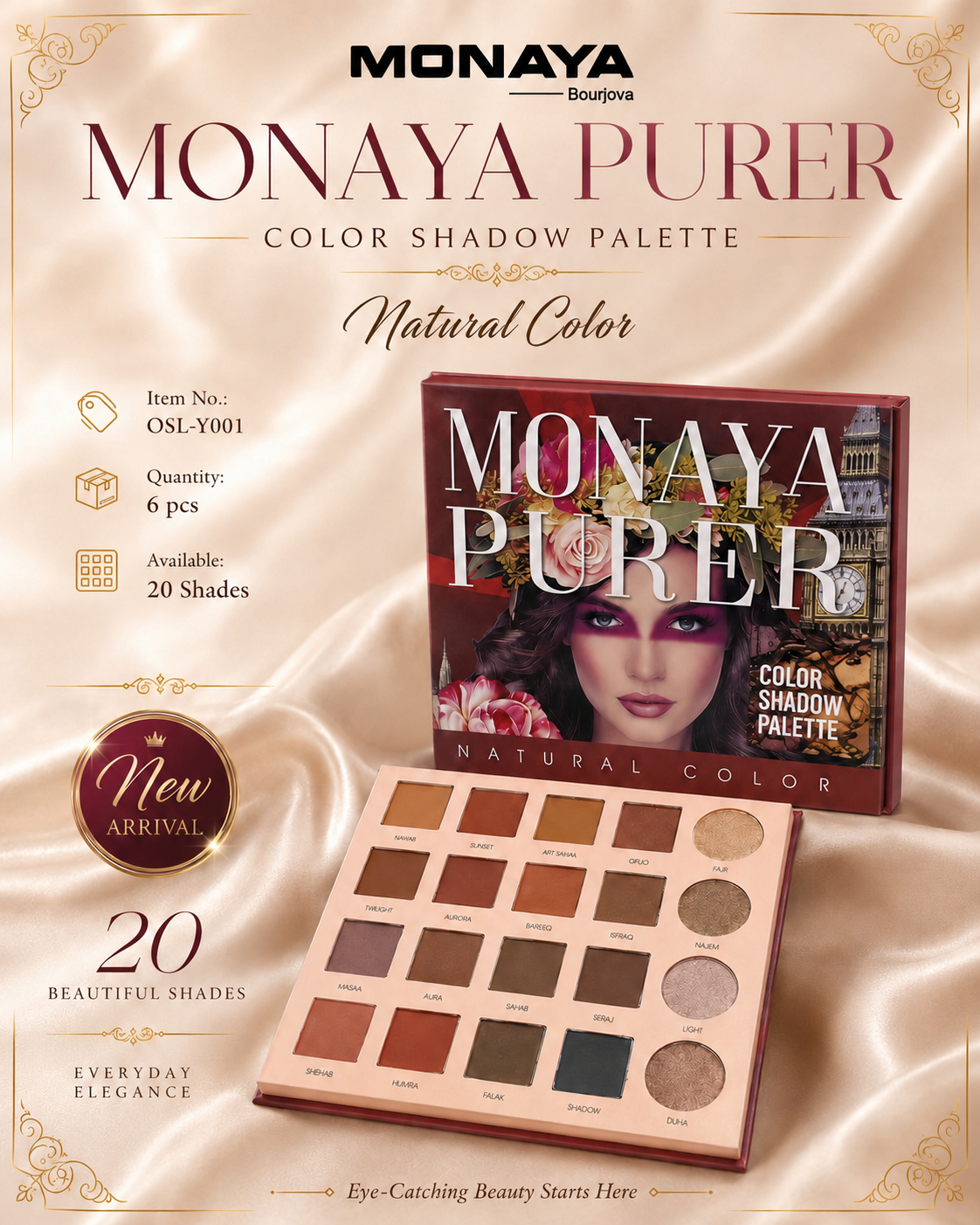 Monaya Purer Natural Color Shadow Palette Y001