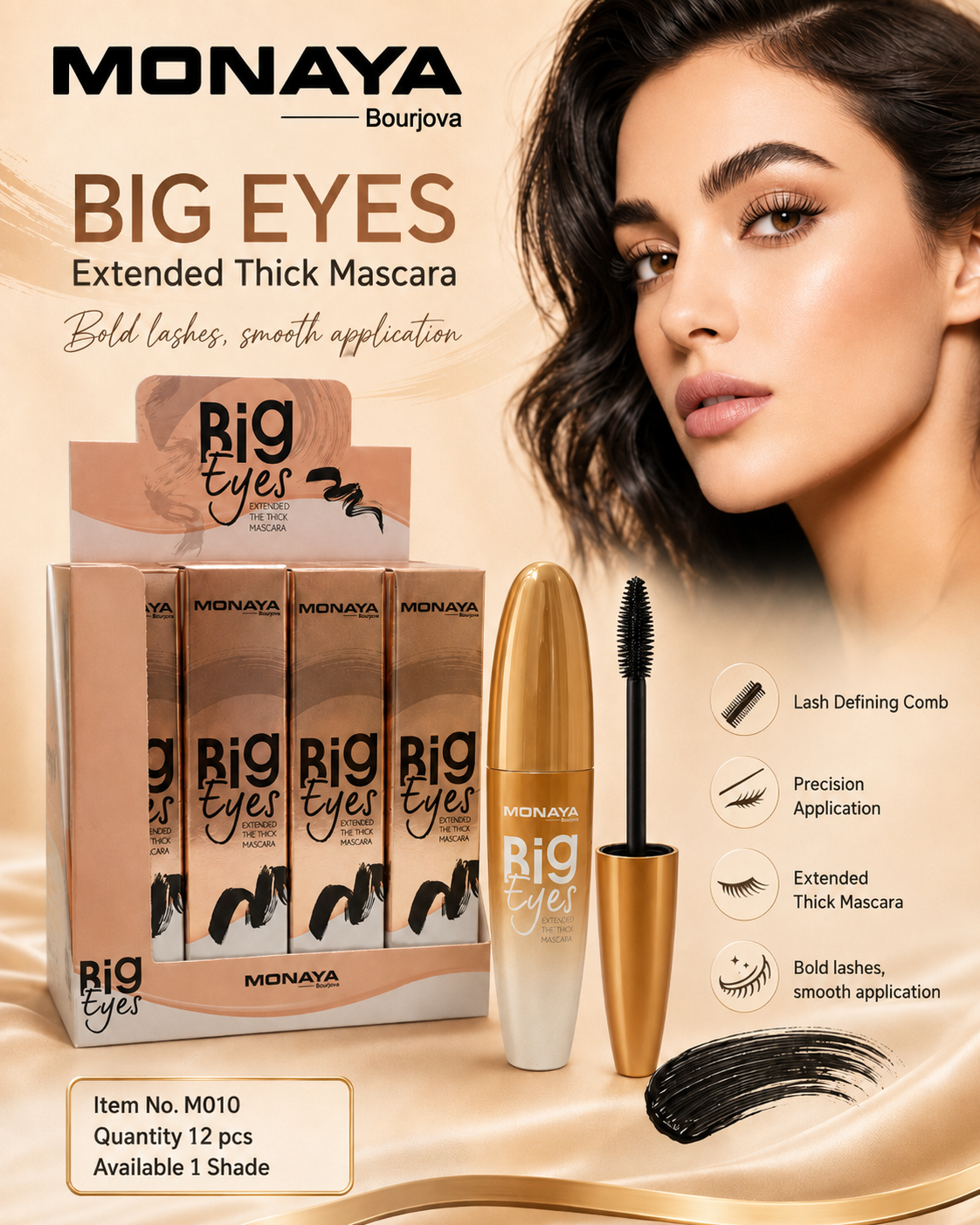 Monaya Big Eyes Extended Thick Mascara M010