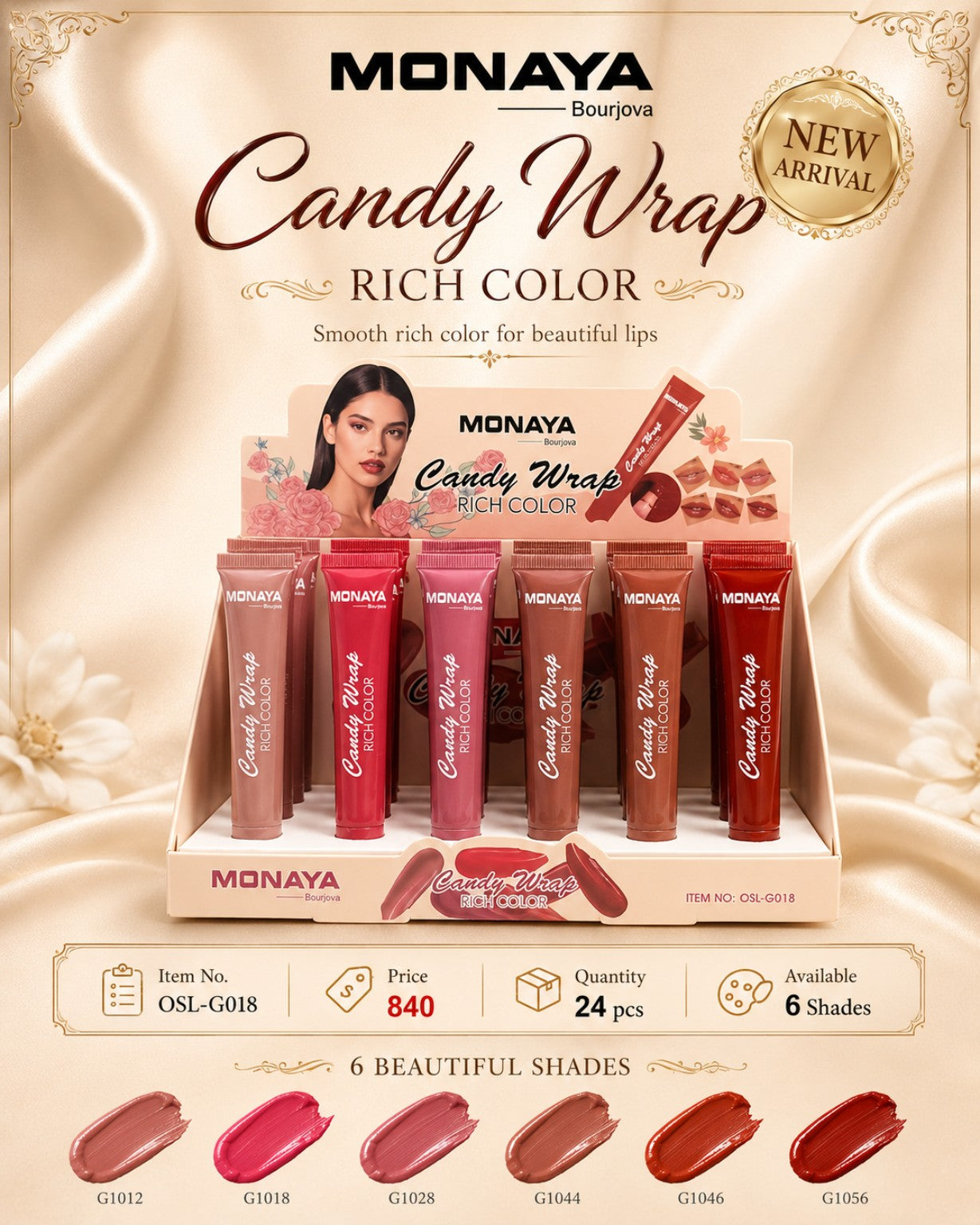 Monaya Candy Wrap Rich Color OSL-G018 display 24 pieces