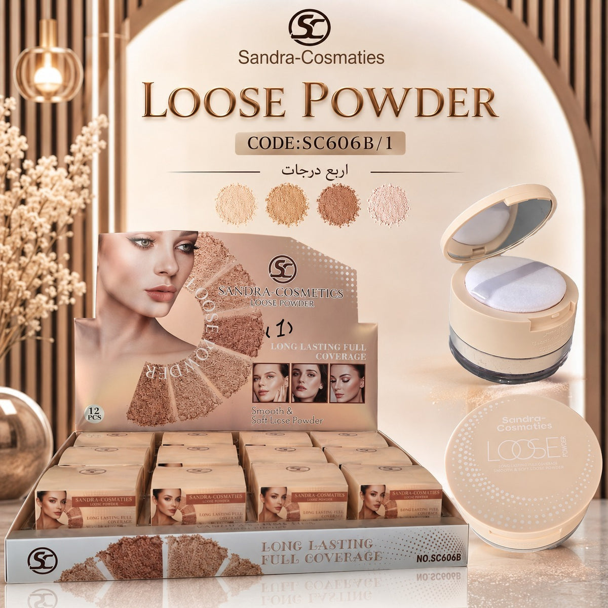 Sandra SC606B clear loose powder — packaging code SC606B