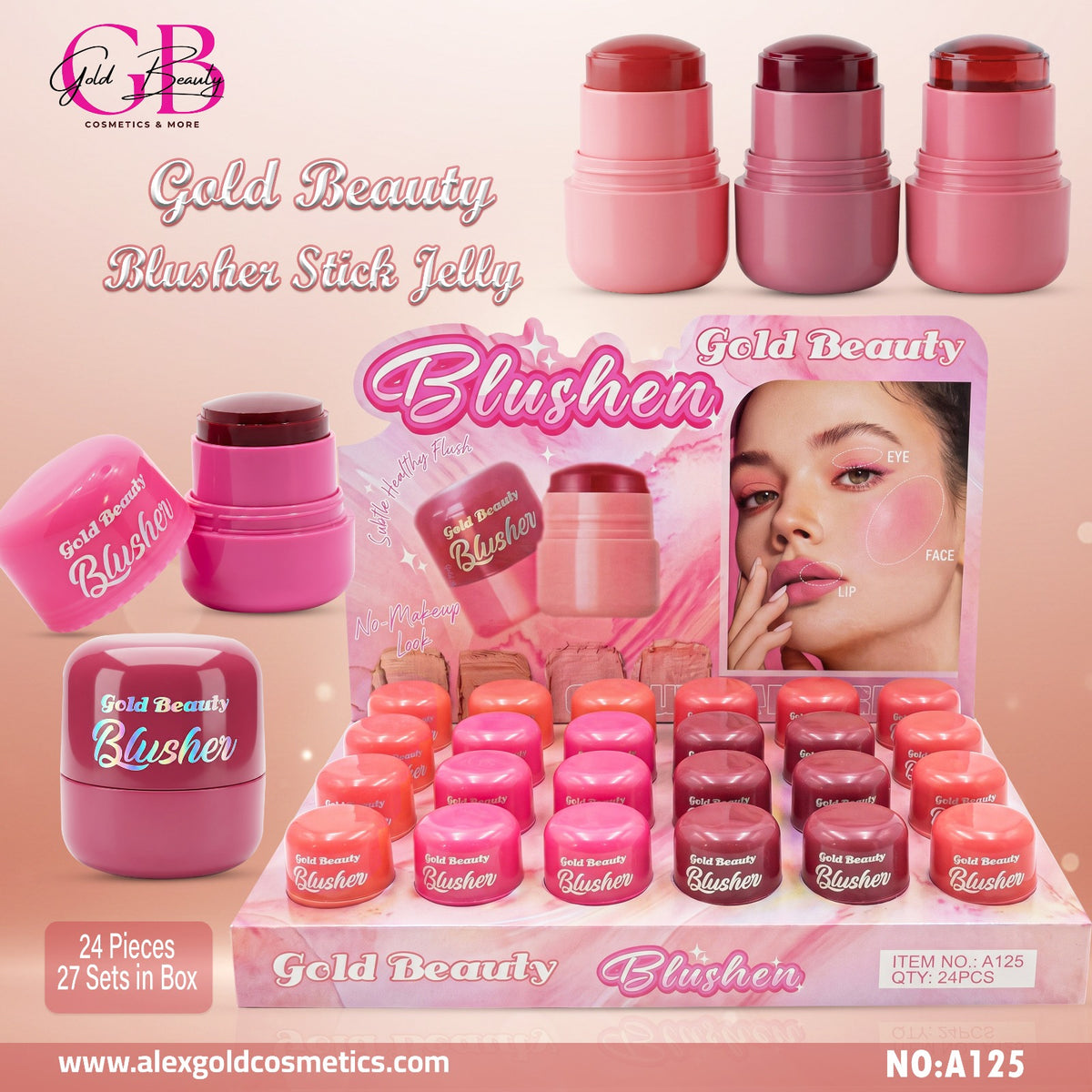 Gold Beauty Jelly Blusher Stick - A125