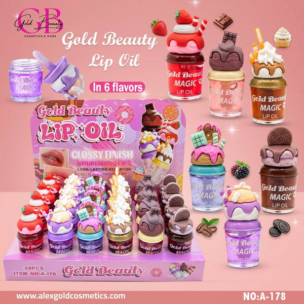 Gold Beauty Ice Cream Lip Oil - A178