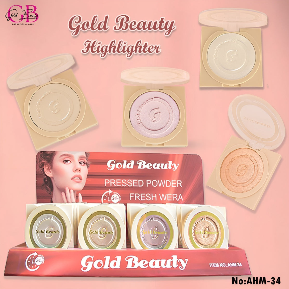 Gold Beauty AHM-34 - هايلايتر جولد بيوتي AHM-34