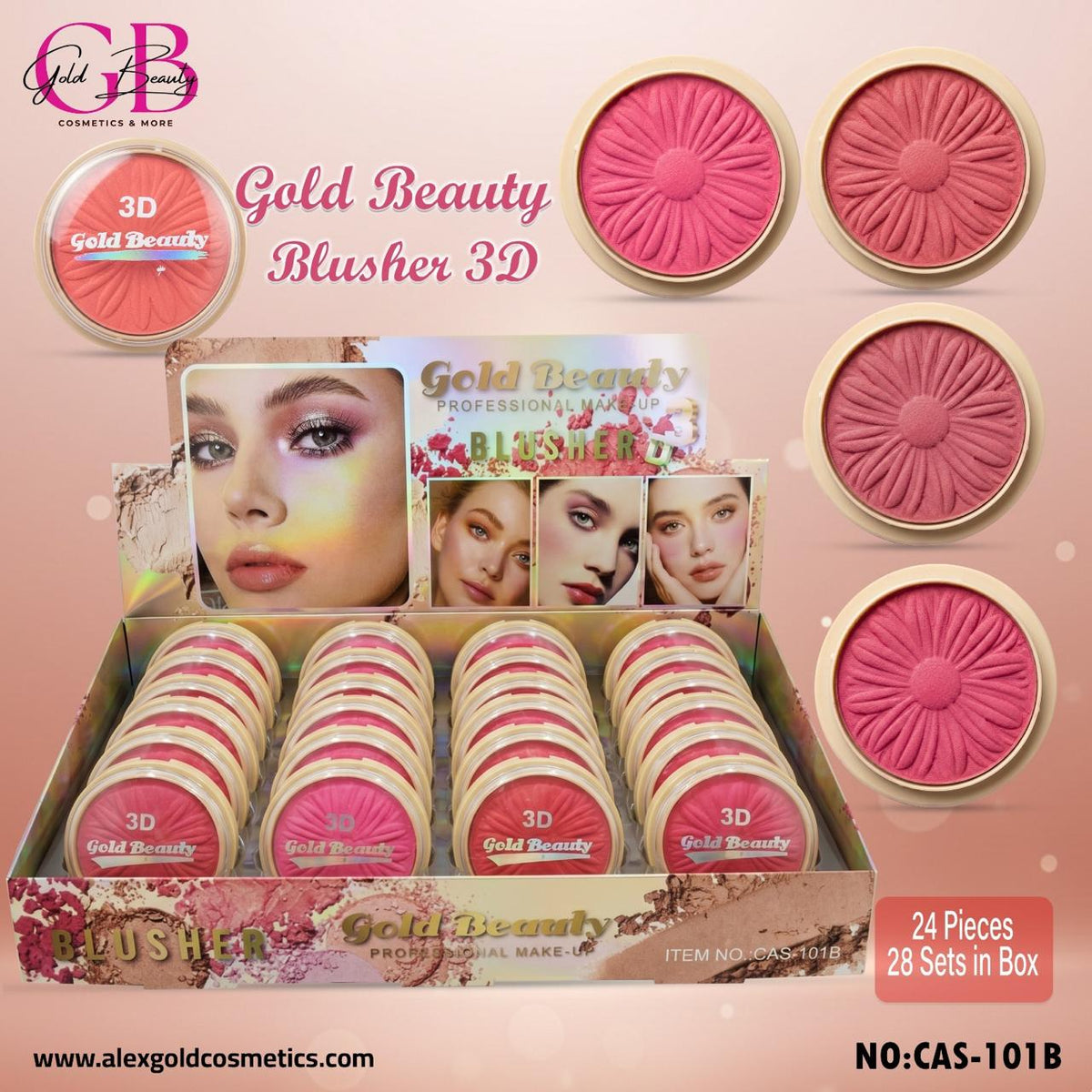Gold Beauty 3D Blusher - CAS-101B