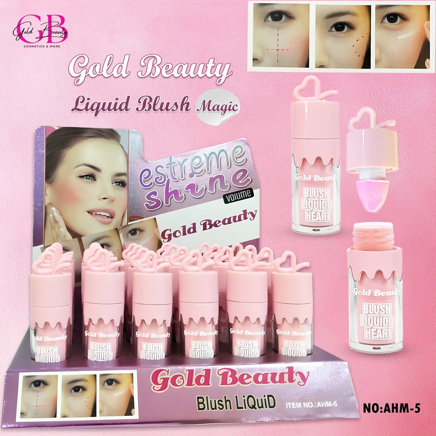 Gold Beauty Magic Blusher - AHM-5 - AHM-5