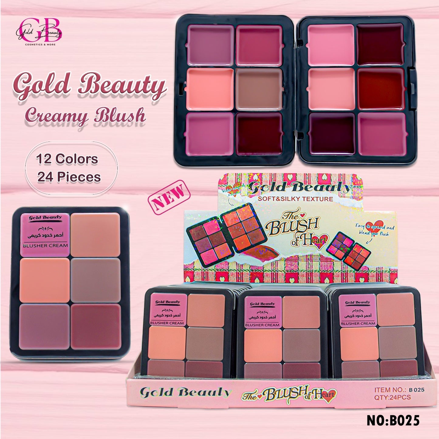 Gold Beauty Creamy Blusher Highliter Concealer Foundation Creamy Rouge Blusher 12 Colors - B25 - B25