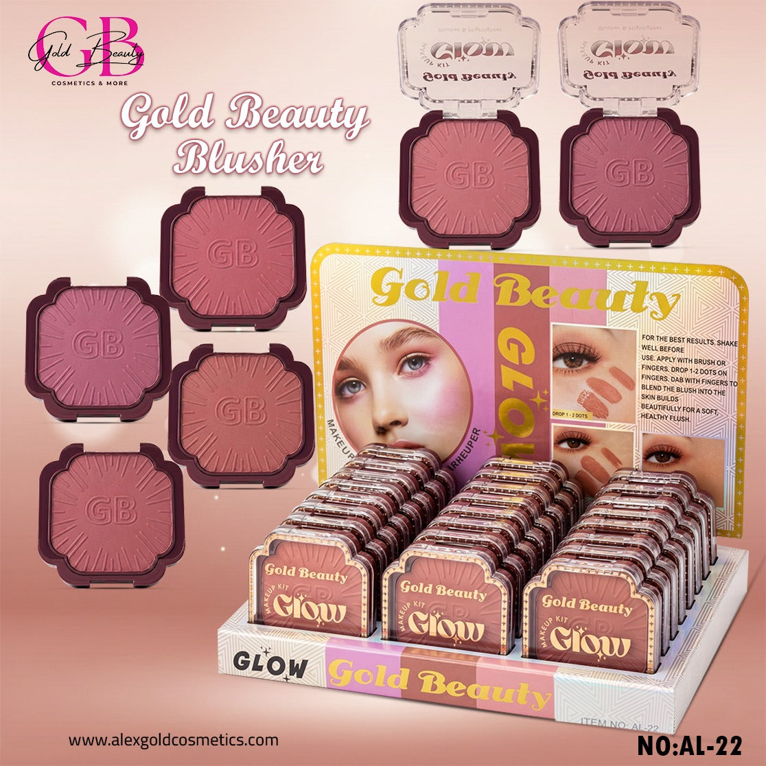 Gold Beauty Blusher 6 Colors - AL-22 - AL-22