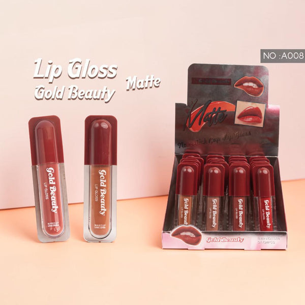 Gold Beauty Matte Lipstick 8 Colors - A008