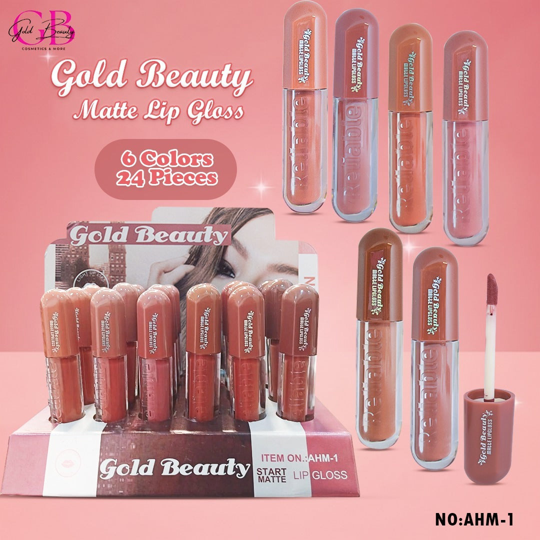 Gold Beauty Matte Lip Gloss 6 Colors - AHM-1 - AHM-1