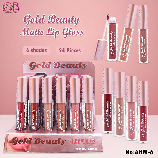 Gold Beauty Matte Lipstick 6 Colors - AHM-6