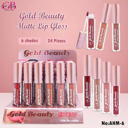 Gold Beauty Matte Lipstick 6 Colors - AHM-6 - AHM-6