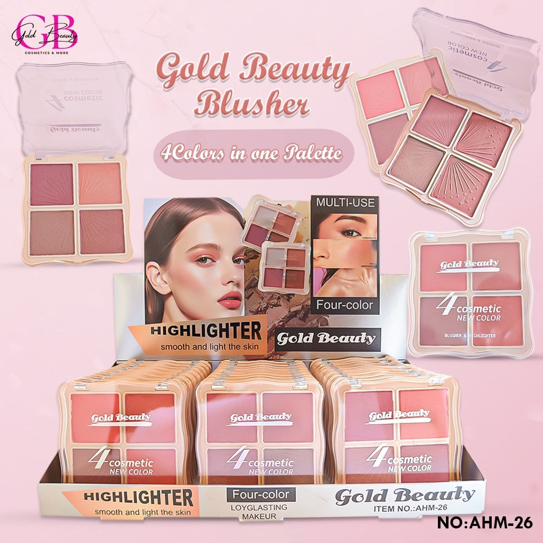 Gold Beauty Creamy Blusher 12 Colors - AHM-26 - AHM-26