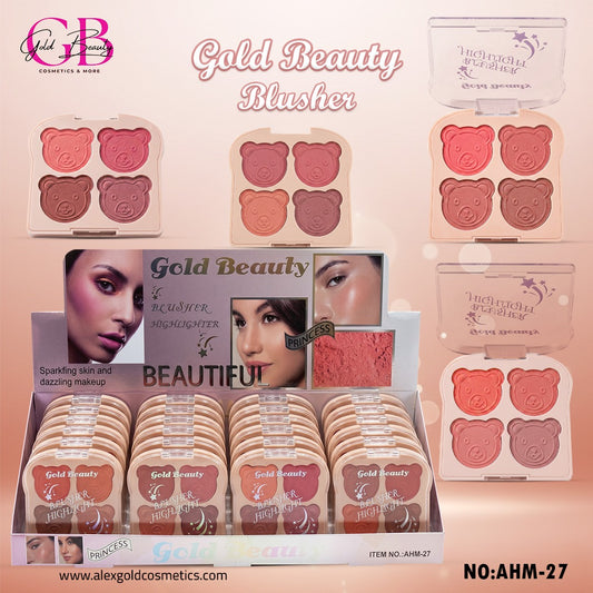 Gold Beauty Blusher 4 Colors - AHM-27 - AHM-27