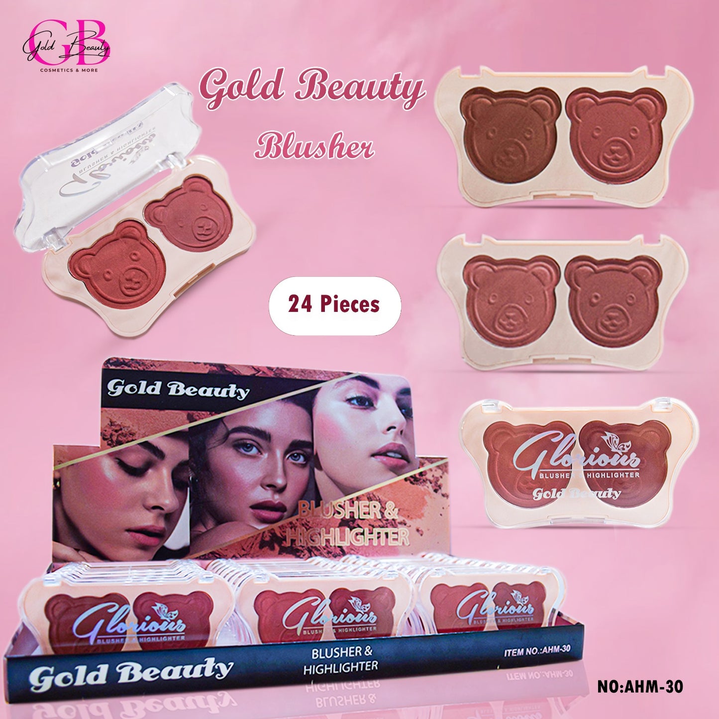 Gold Beauty Blusher 6 Colors - AHM-30 - AHM-30
