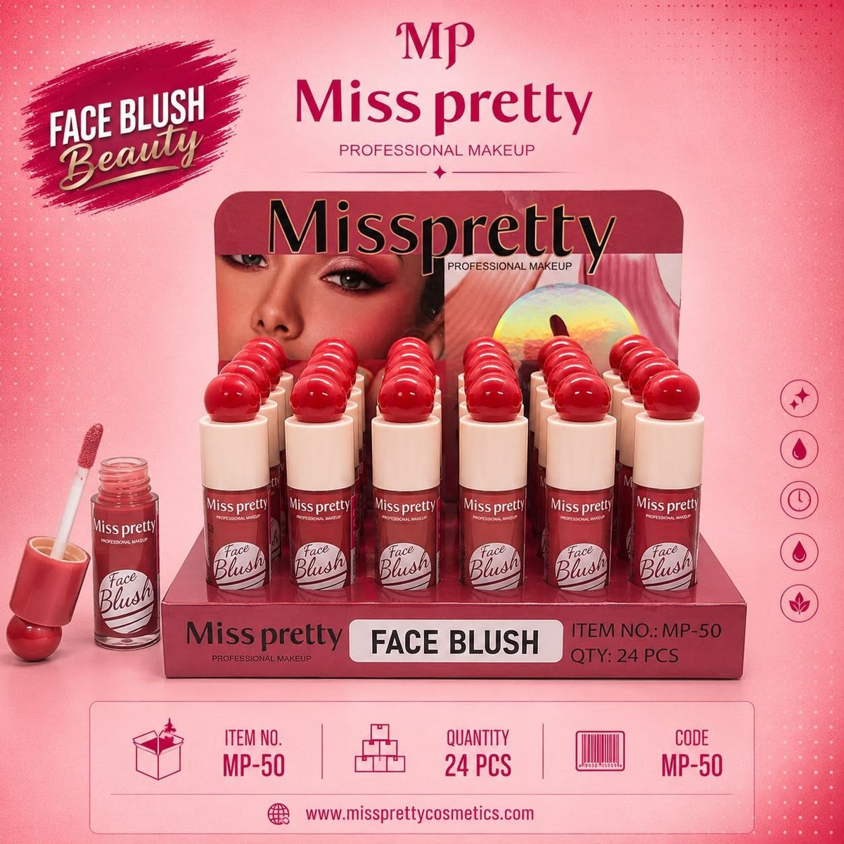 Miss Pretty Liquid Blusher Display - MP-50 - model MP50