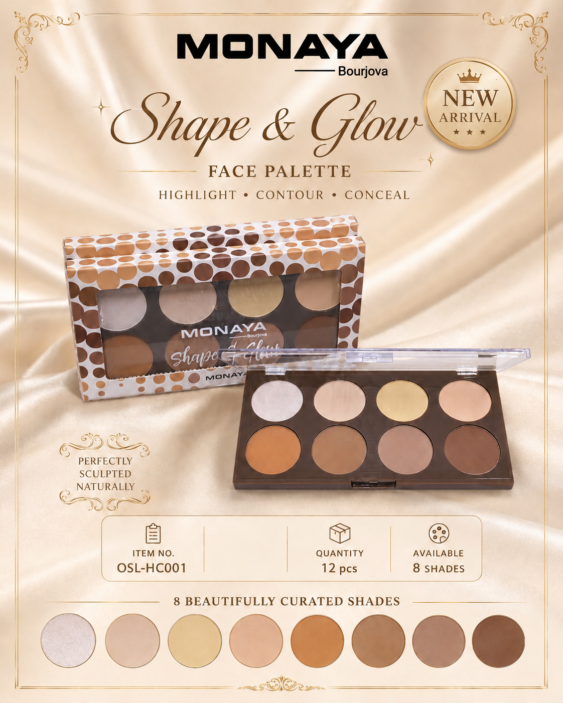 Monaya Shape & Glow Face Palette HC001