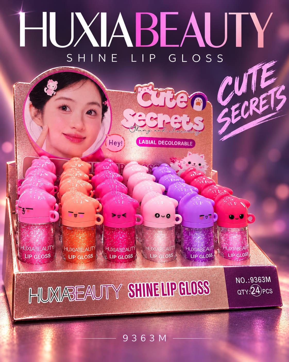 Huxia Beauty Cute Secrets Shine Lip Gloss 9363 display