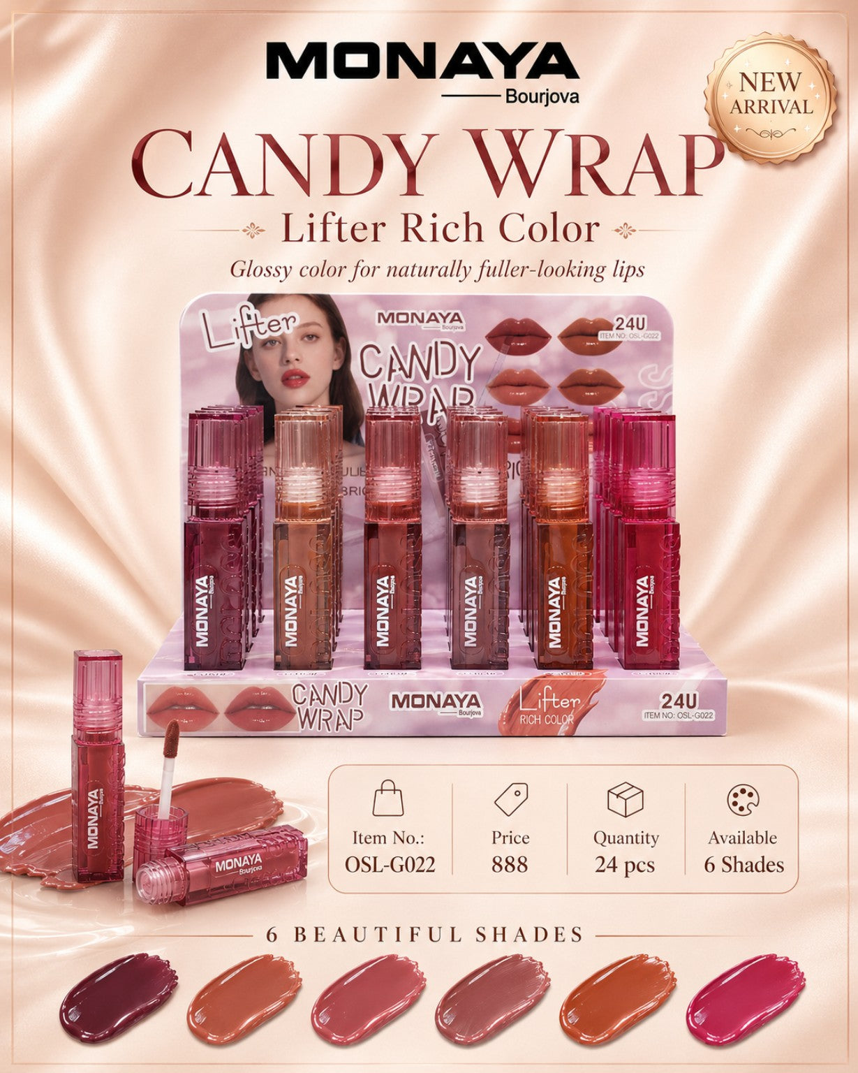 Monaya Candy Wrap Lifter Rich Color OSL-G022 display 24 pieces