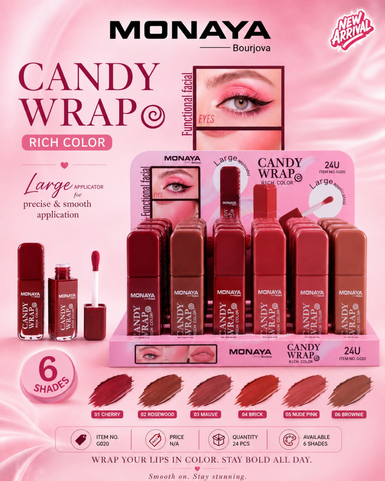 Monaya Candy Wrap Rich Color G020 display 24 pieces
