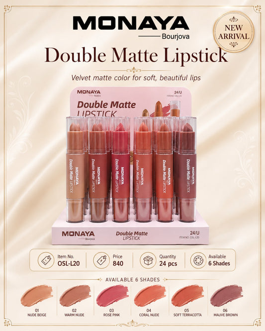 Monaya Double Matte Lipstick OSL-L20 display 24 pieces