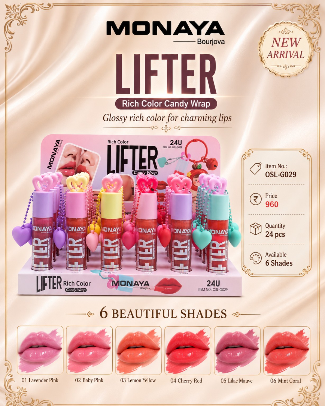Monaya Lifter Rich Color Candy Wrap OSL-G029 display 24 pieces