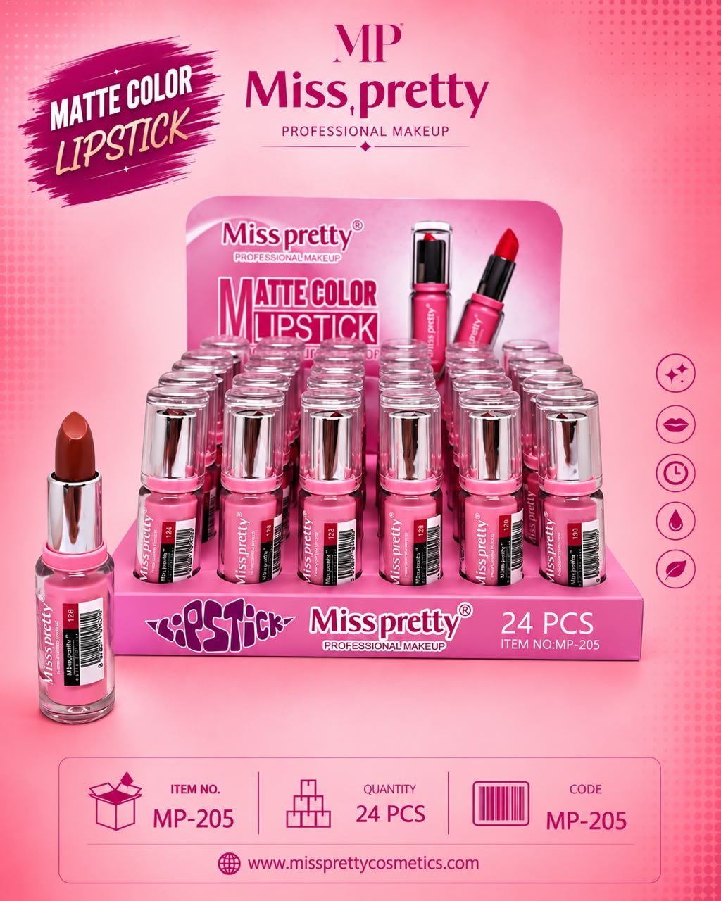 Miss Pretty Matte Lipstick - MP-205