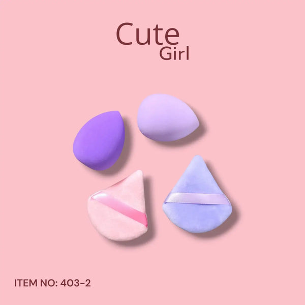 Cute Girl Makeup Sponge Set 4 pcs - 403-2