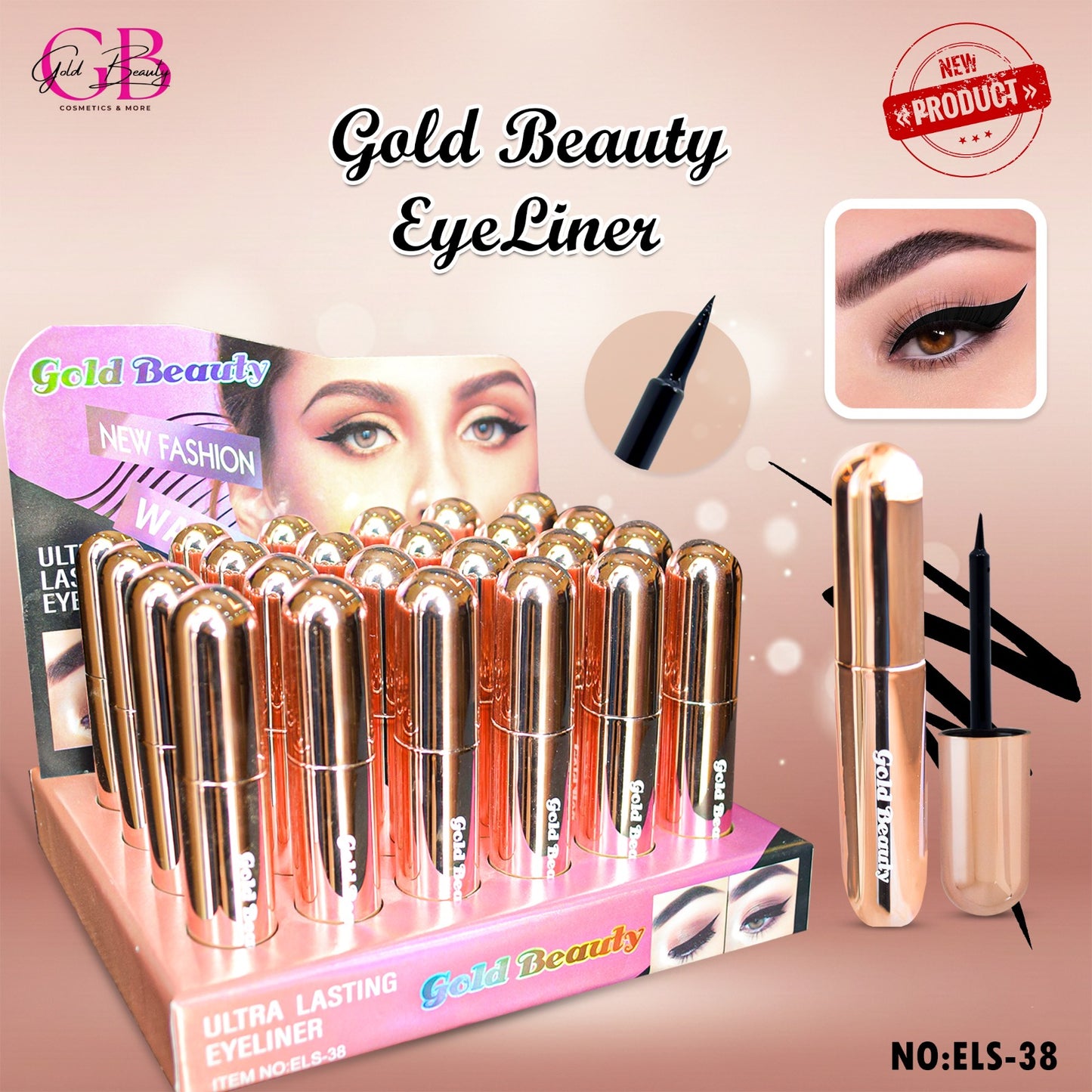 Gold Beauty EyeLiner Ultra Lasting - ELS-38