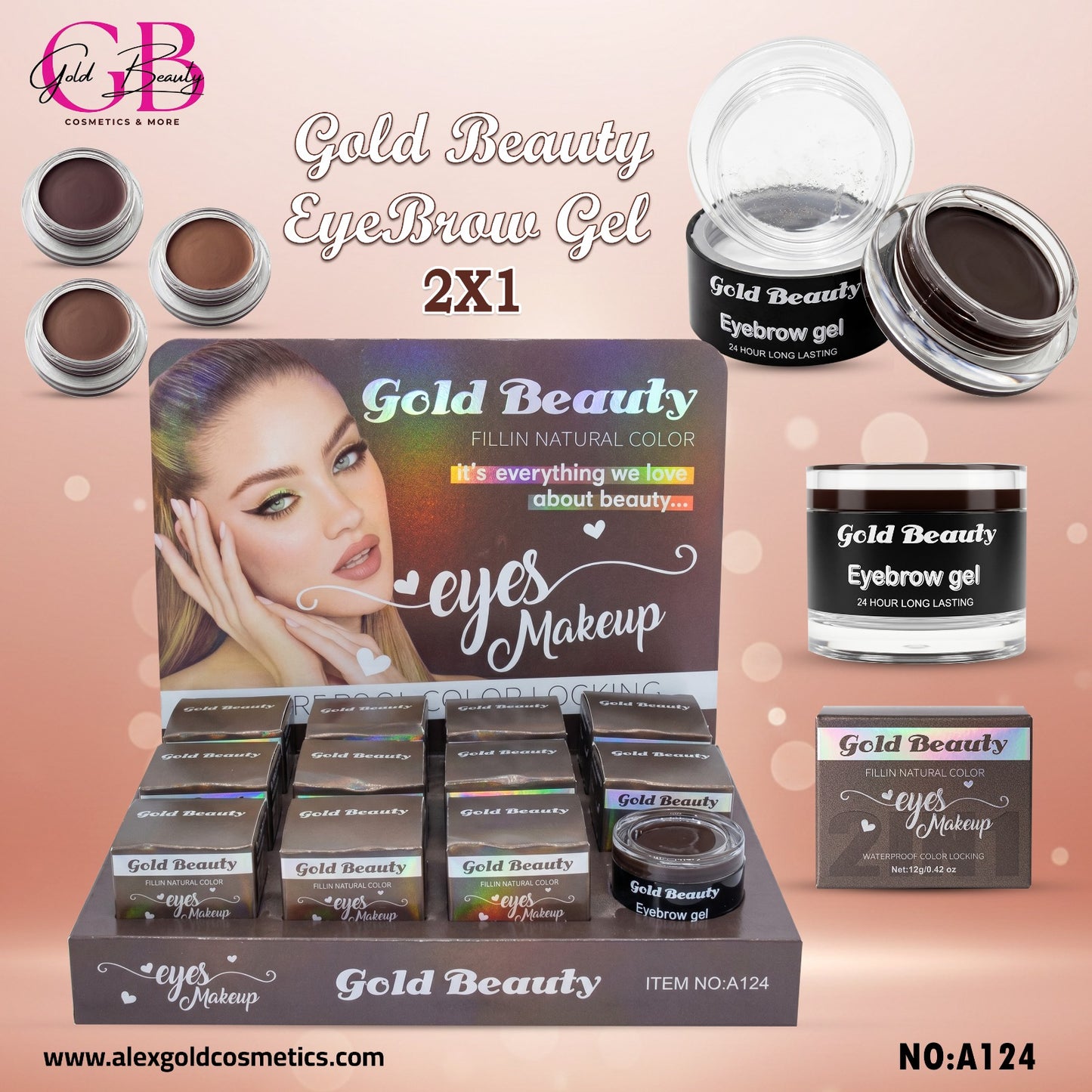 Gold Beauty EyeBrow Gel 2X1 - A124