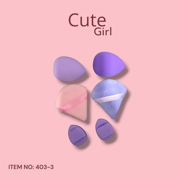 Cute Girl Makeup Sponge Set 4 pcs - 403-3