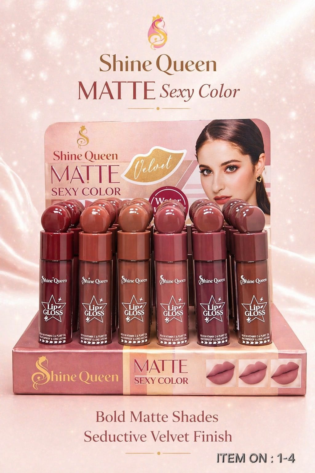 Shiny Queen Matte Lip Gloss 1-4 — original uncut photo 1